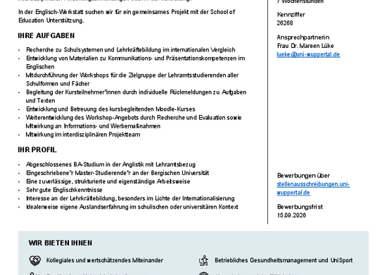 Stellenausschreibung 